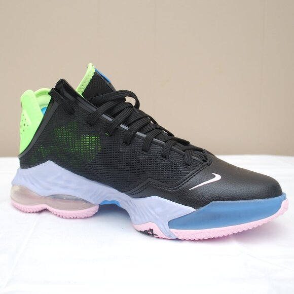 Nike Lebron XIX Low in Black/Ghost Green-Purple Pulse Brand New - Picture 2 of 11